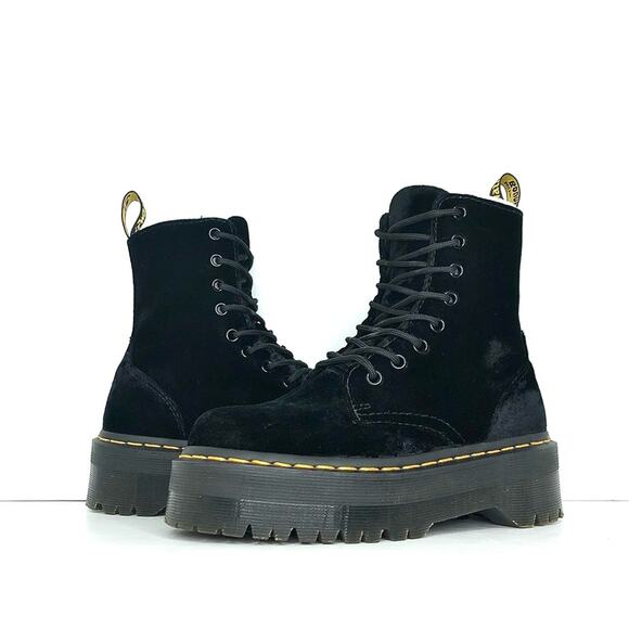 Dr Martens Jadon Ze You Velvet Platform Ankle Boots Women’s 5 Shoes - Picture 2 of 11